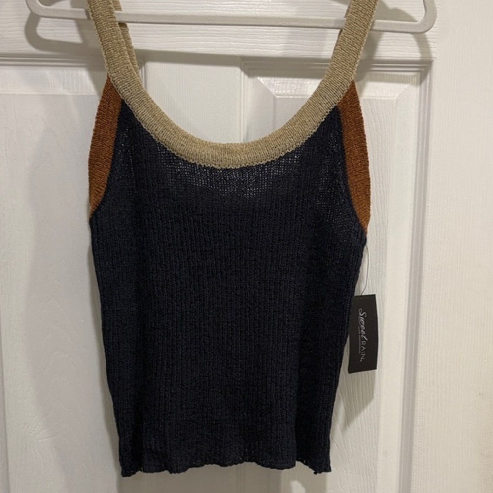 Sweet Rain Black and Tan Tank Top